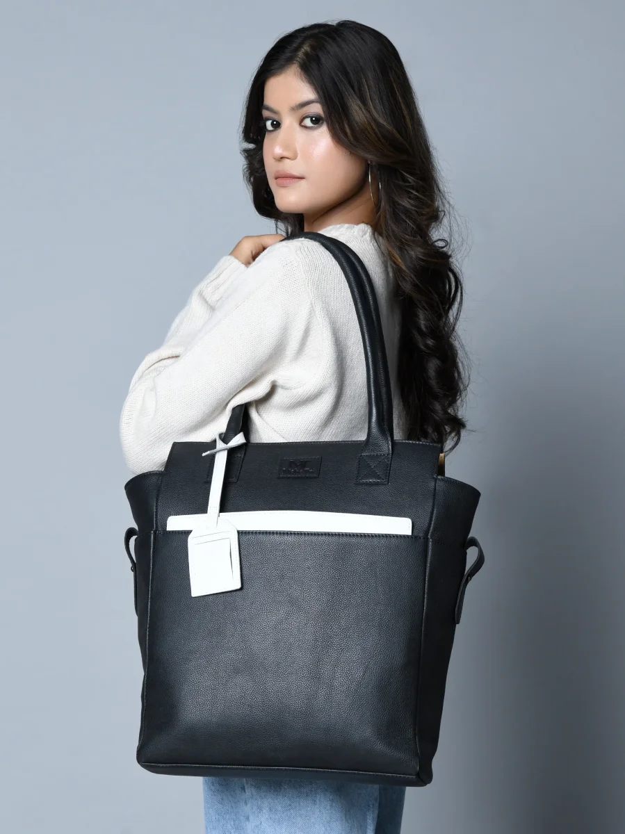 Midnight Elegance Noir Shopper Tote - Imagen 6