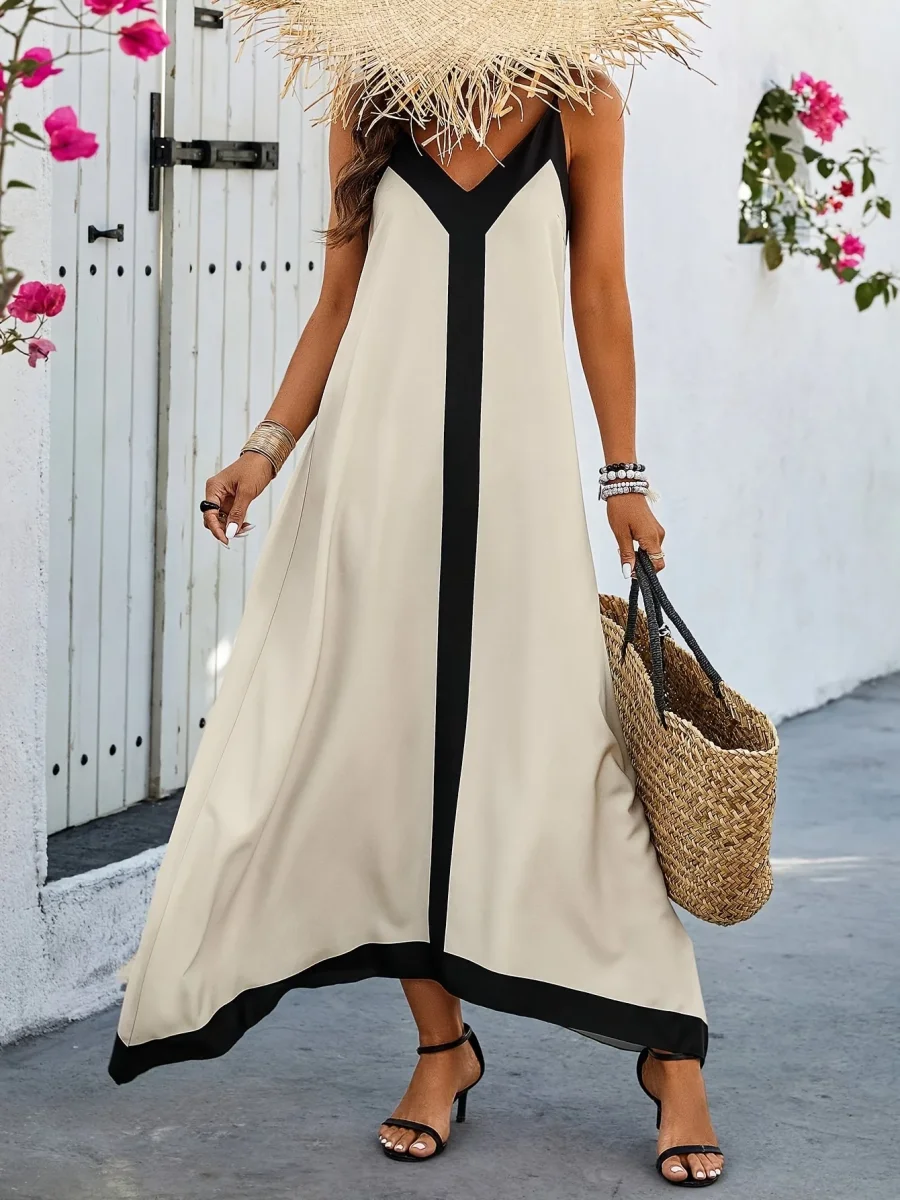 Vestido Casual de Tirantes Color Block - Imagen 2