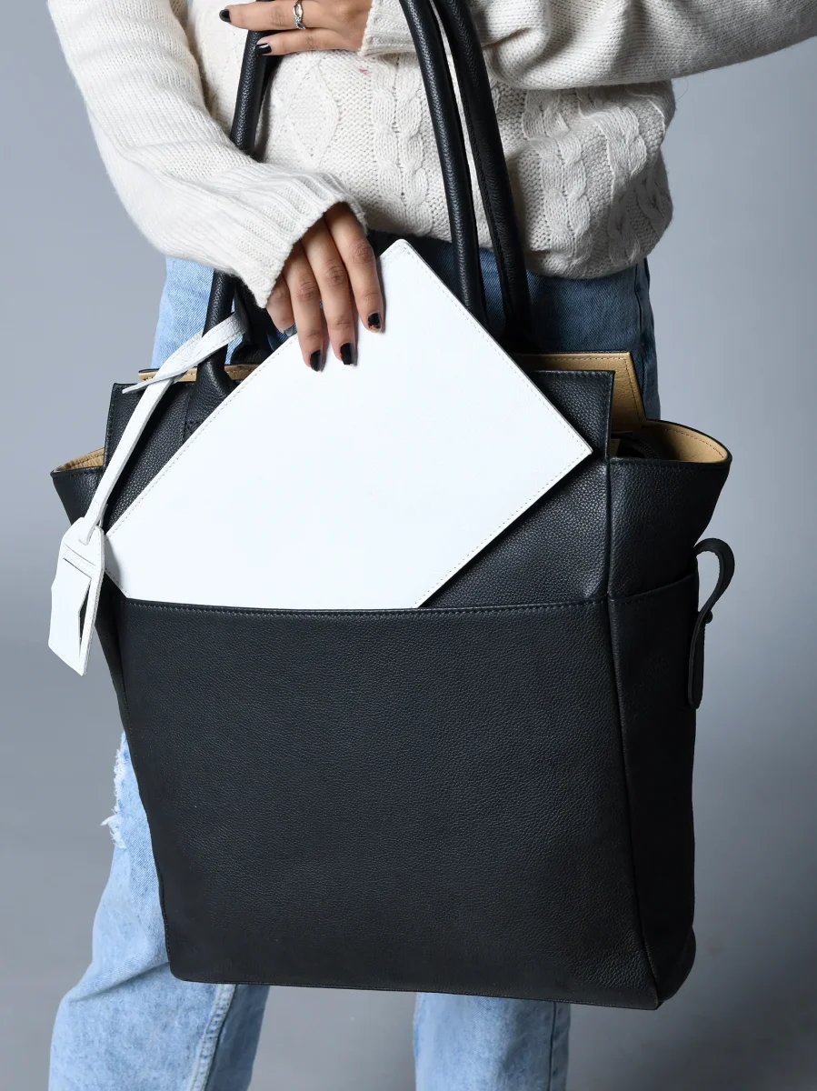 Midnight Elegance Noir Shopper Tote - Imagen 3