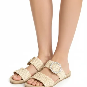 Sandalias rafia joya planas OUTLET