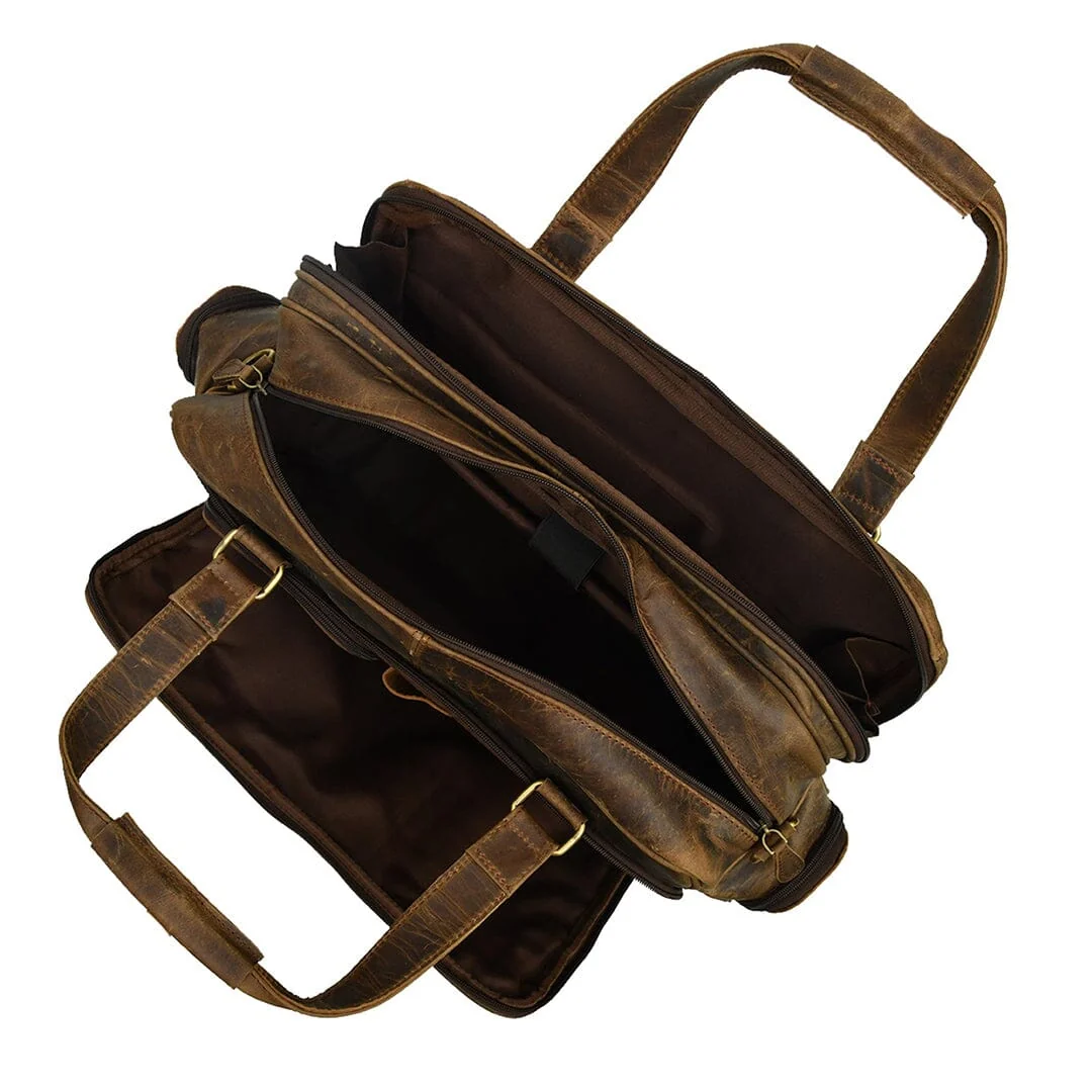 Floyd Handmade Buffalo Leather Office Briefcase - Imagen 9