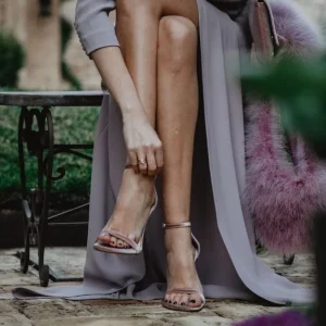 Sandalias terciopelo rosa