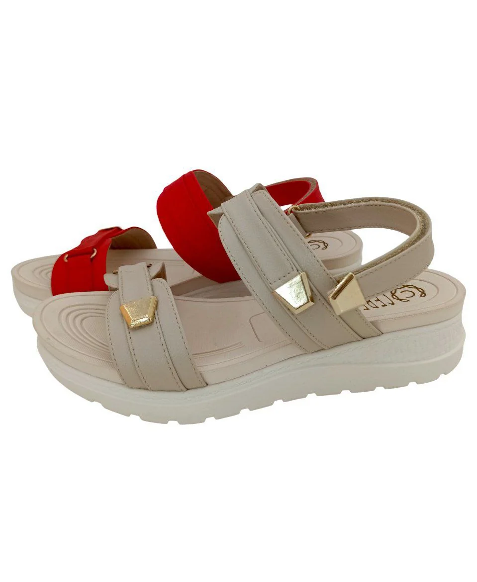 SANDALIAS CONFORT DAMA COLOR BEIGE MODELO 9024 - Imagen 3