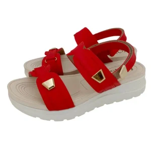SANDALIAS CONFORT DAMA COLOR ROJO MODELO 9024