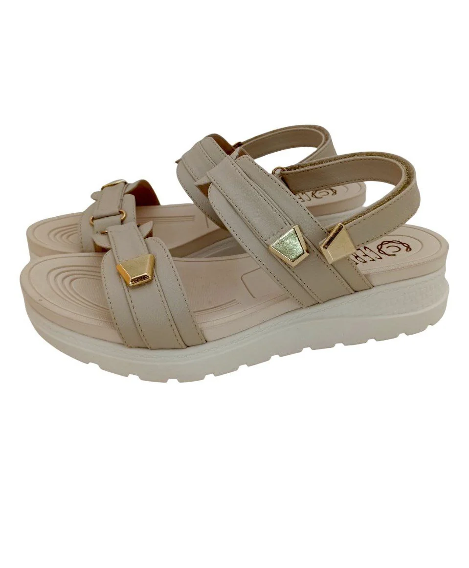 SANDALIAS CONFORT DAMA COLOR BEIGE MODELO 9024 - Imagen 2