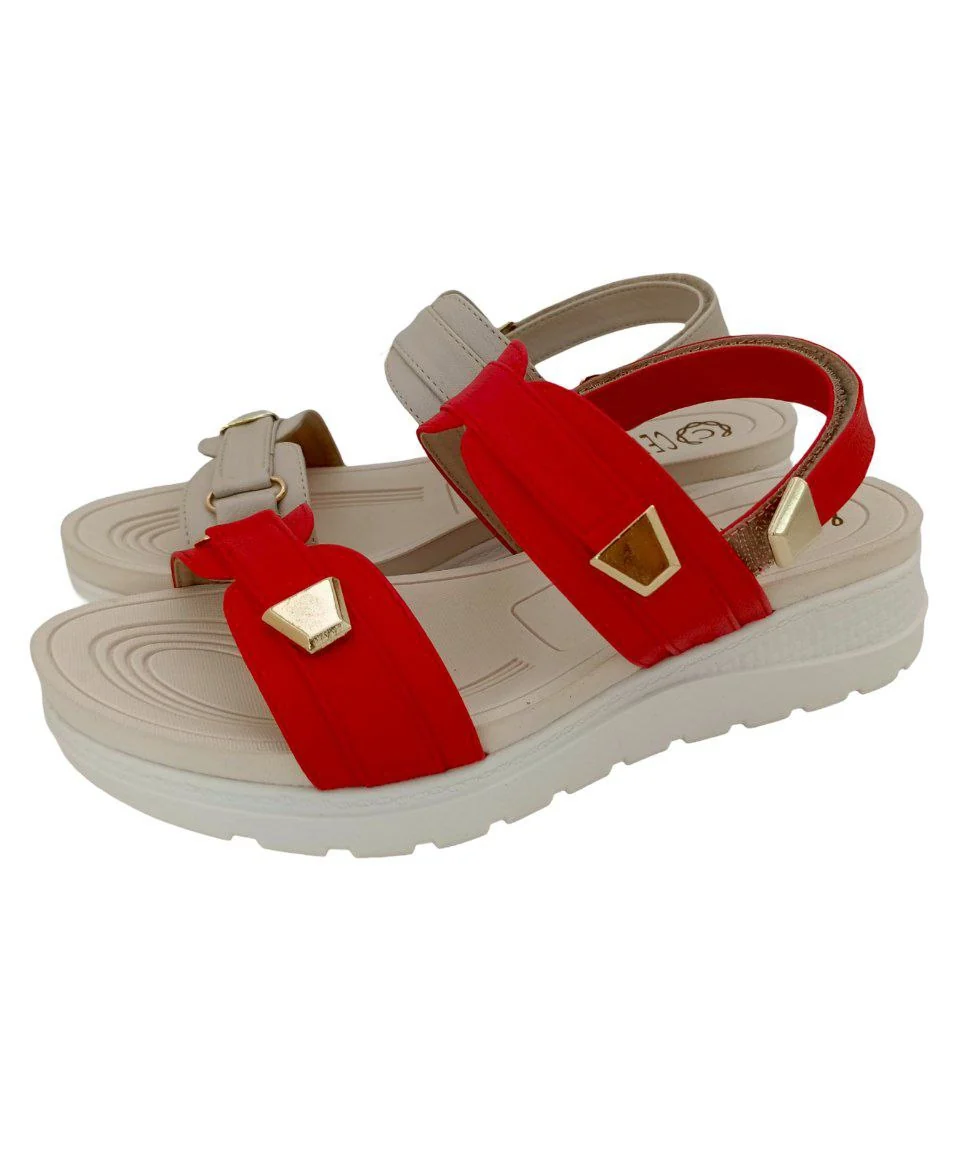 SANDALIAS CONFORT DAMA COLOR ROJO MODELO 9024 - Imagen 3