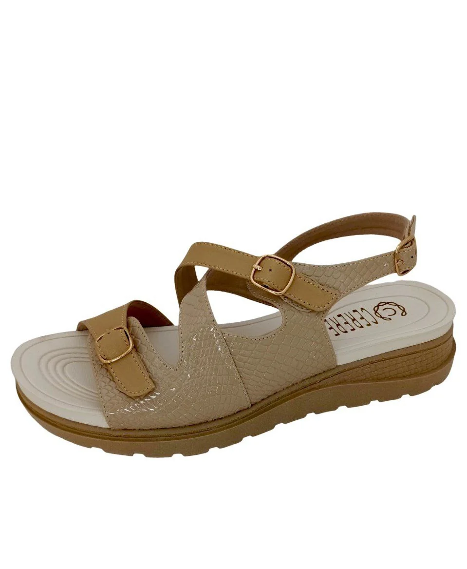 SANDALIAS CONFORT DAMA COLOR CAMEL MODELO 9071 - Imagen 3