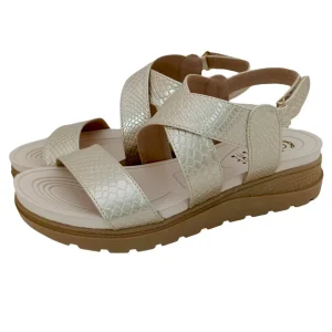 SANDALIAS CONFORT DAMA COLOR CHAMPAGNE MODELO 9074