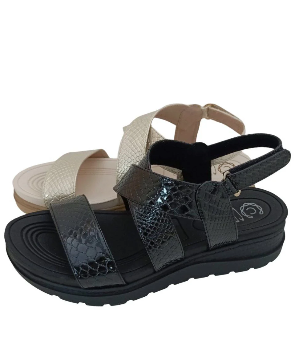 SANDALIAS CONFORT DAMA COLOR NEGRO MODELO 9074 - Imagen 3