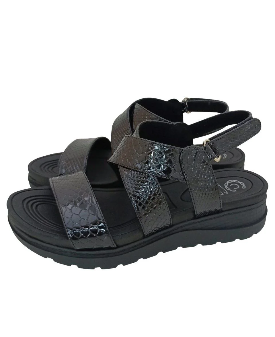 SANDALIAS CONFORT DAMA COLOR NEGRO MODELO 9074 - Imagen 2