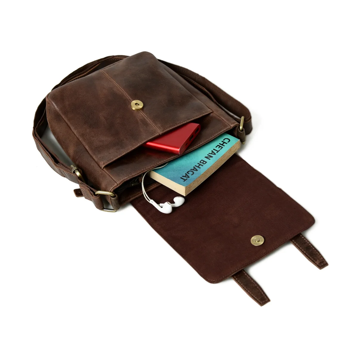 Side Leather Messenger Bag - Imagen 7