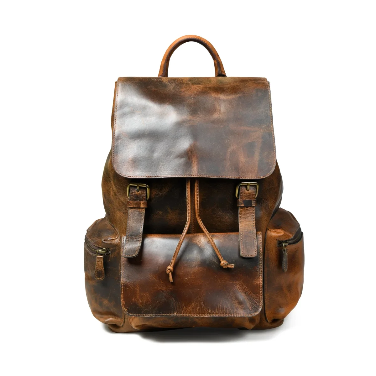 Vortex Leather Backpack: Burnt Brown - Imagen 3