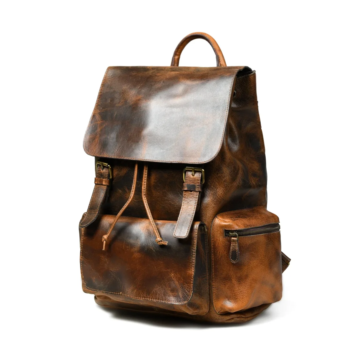 Vortex Leather Backpack: Burnt Brown - Imagen 2