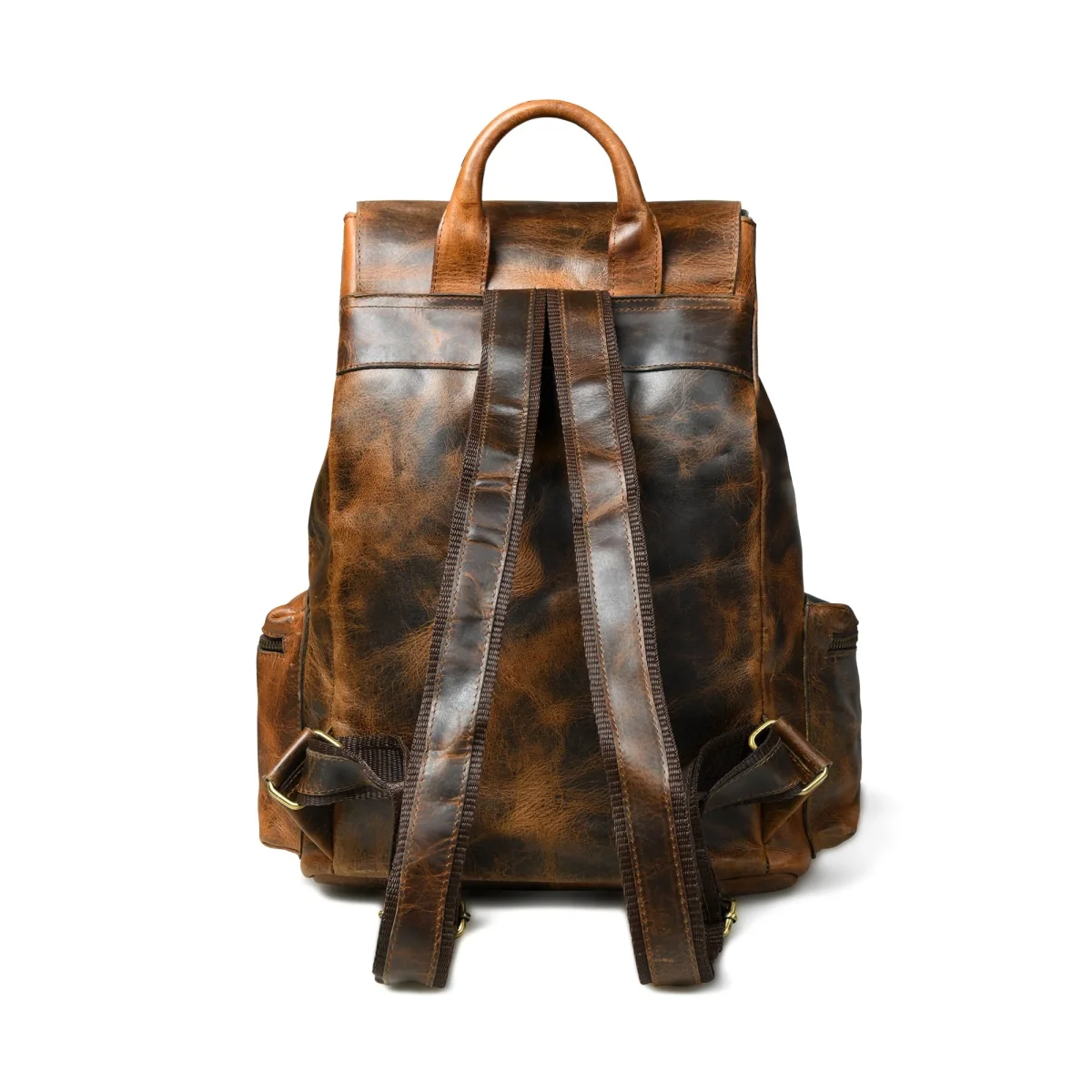 Vortex Leather Backpack: Burnt Brown - Imagen 4