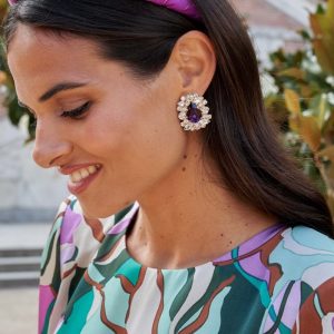 Pendientes Dormilona granate