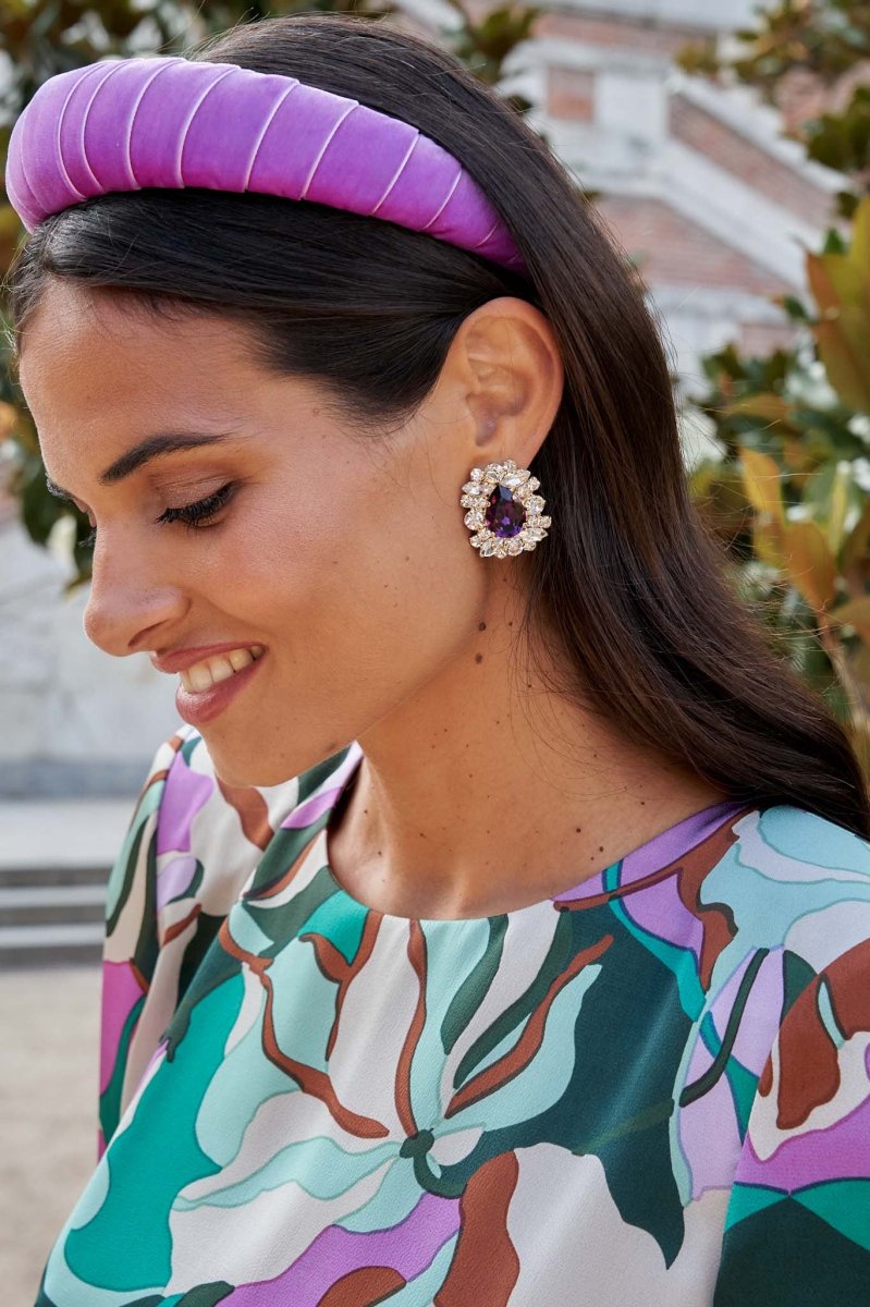 Pendientes Dormilona granate - Imagen 2