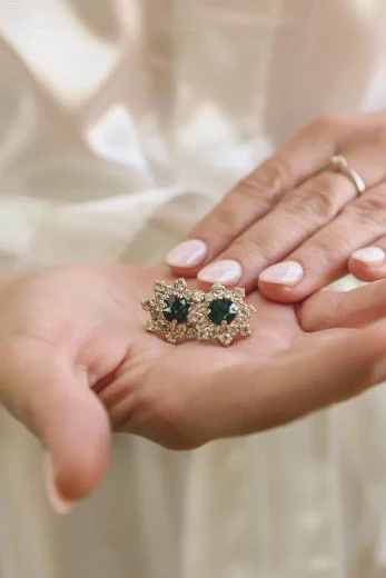 Pendientes Roseta esmeralda - Imagen 5