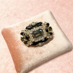 Broche vintage cristal azabache OUTLET