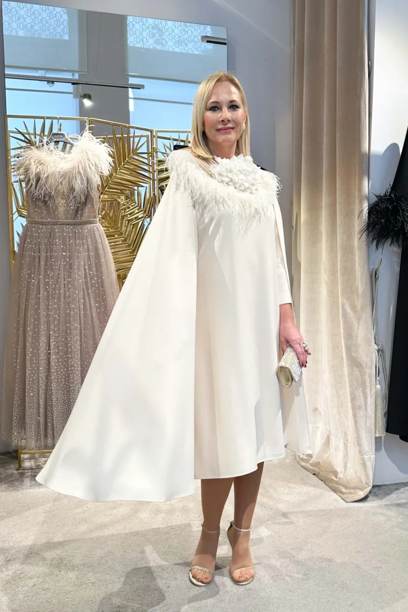 Vestido Nancy midi mangas Novia