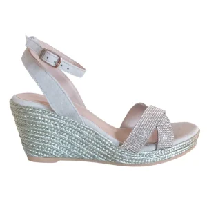 Alpargatas tiras Strass midi jade OUTLET