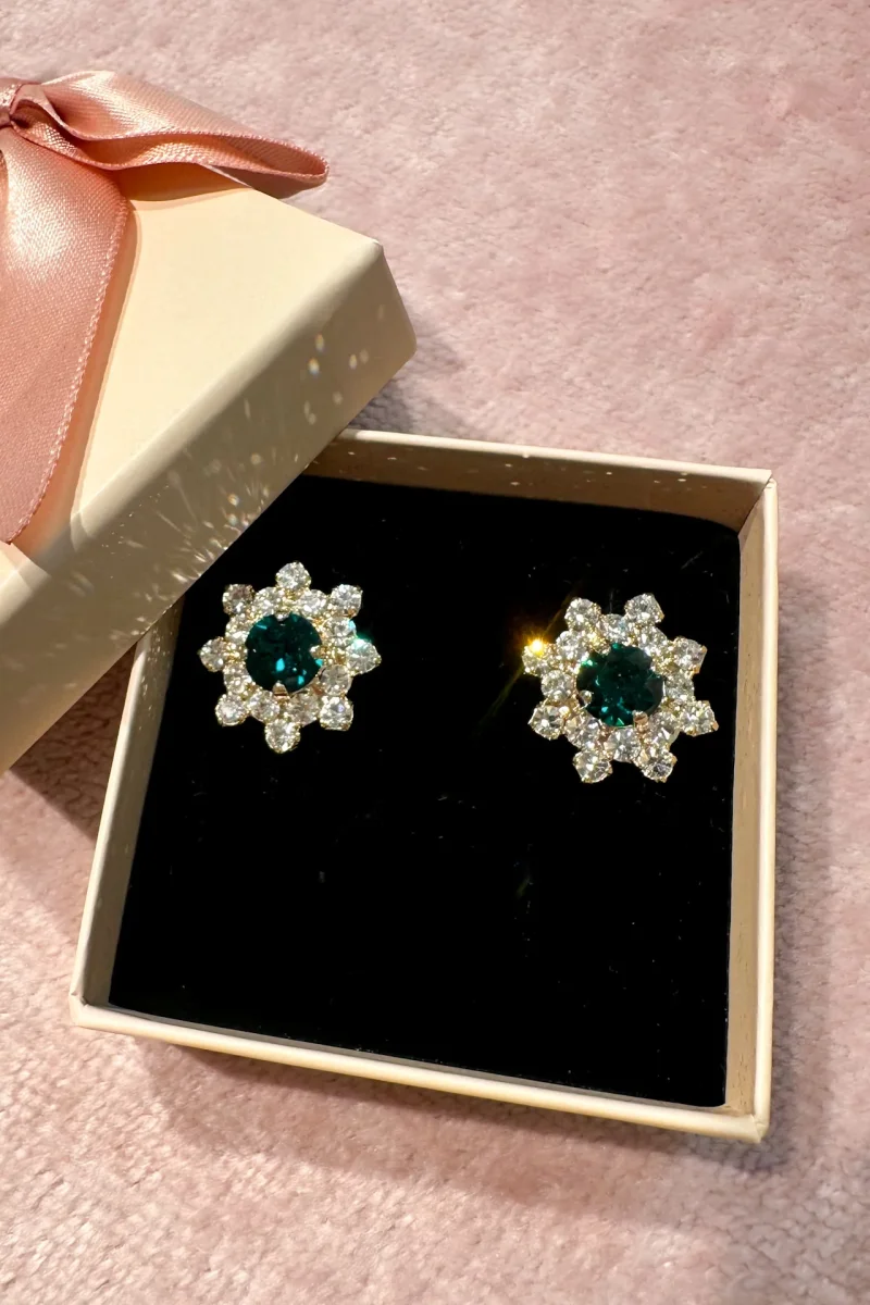 Pendientes Roseta esmeralda - Imagen 4