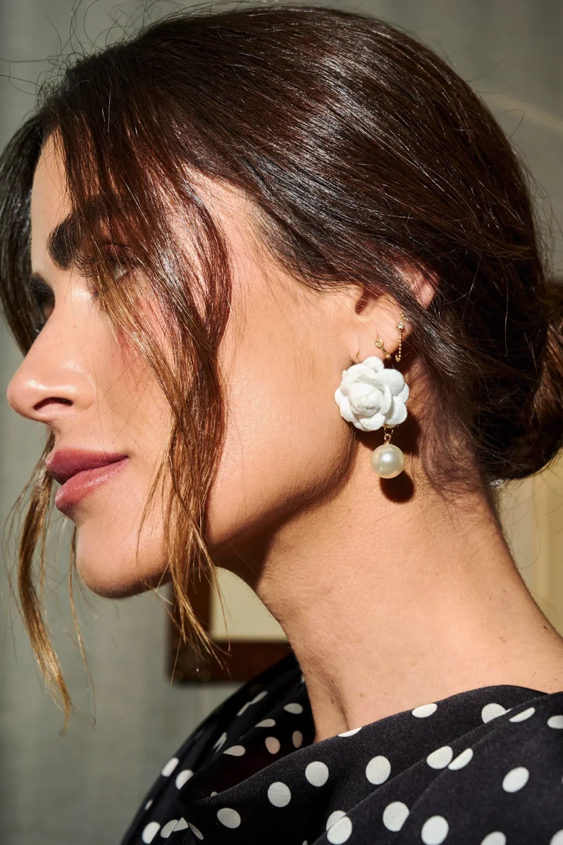 Pendientes Camelia perlitas