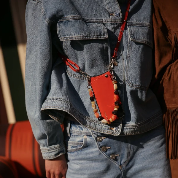 Phone strap | Slimline with Studs | Orange - Imagen 3