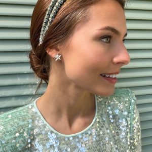 Diadema fina terciopelo y strass (1 unidad)