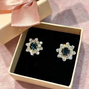 Pendientes Roseta zafiro