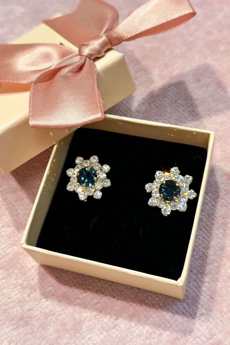 Pendientes Roseta zafiro