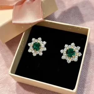 Pendientes Roseta esmeralda