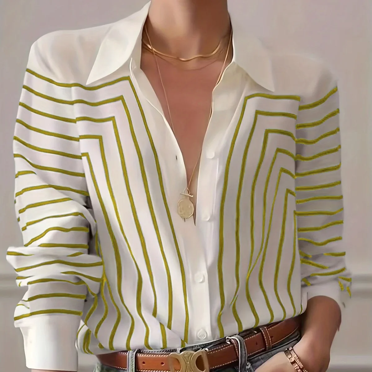 Camisa Elegante con Estampado de Rayas - Imagen 5