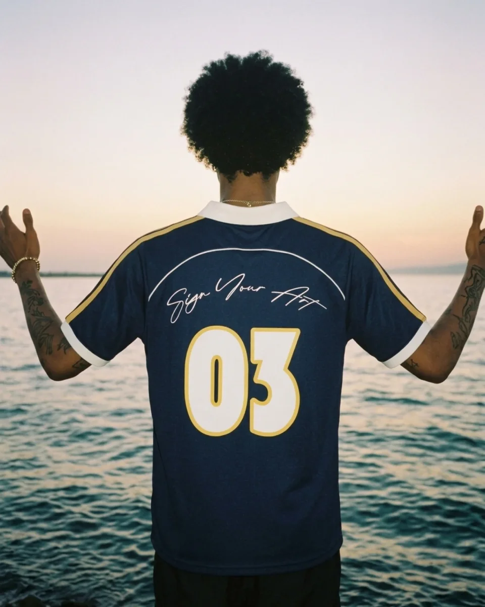 Navy Ink Football Tee - Imagen 3