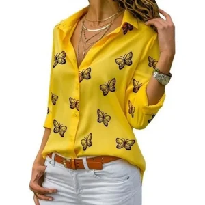 Blusa Estampa de Mariposas