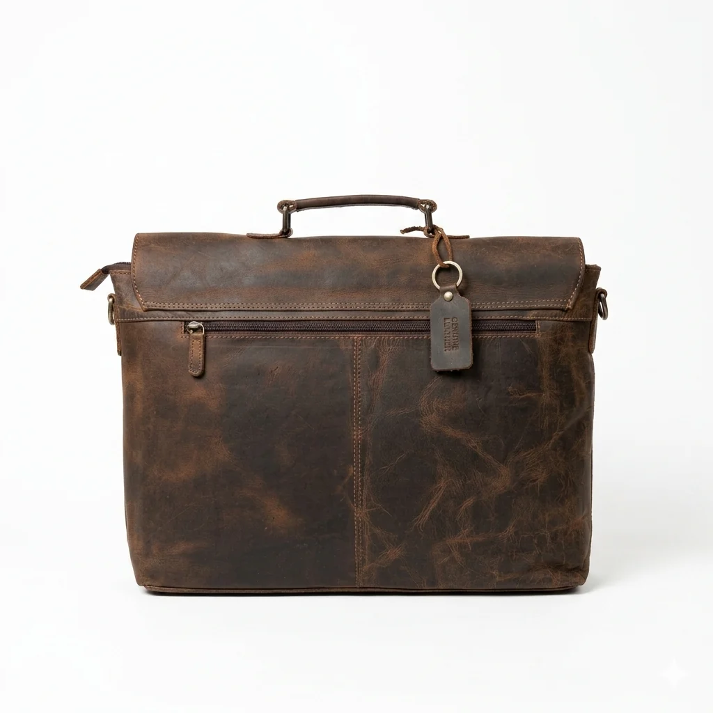Full Grain Leather Briefcase - Imagen 6