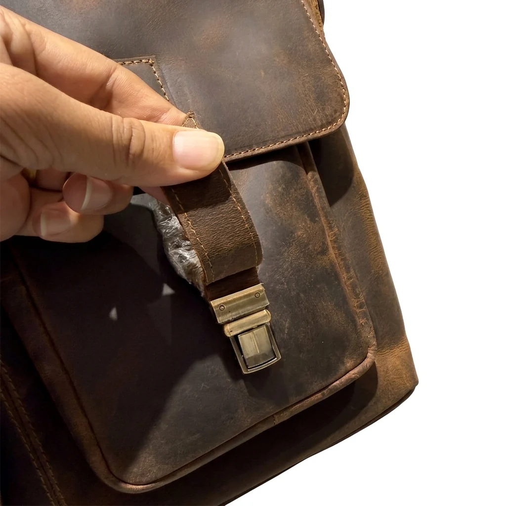 Full Grain Leather Briefcase - Imagen 9