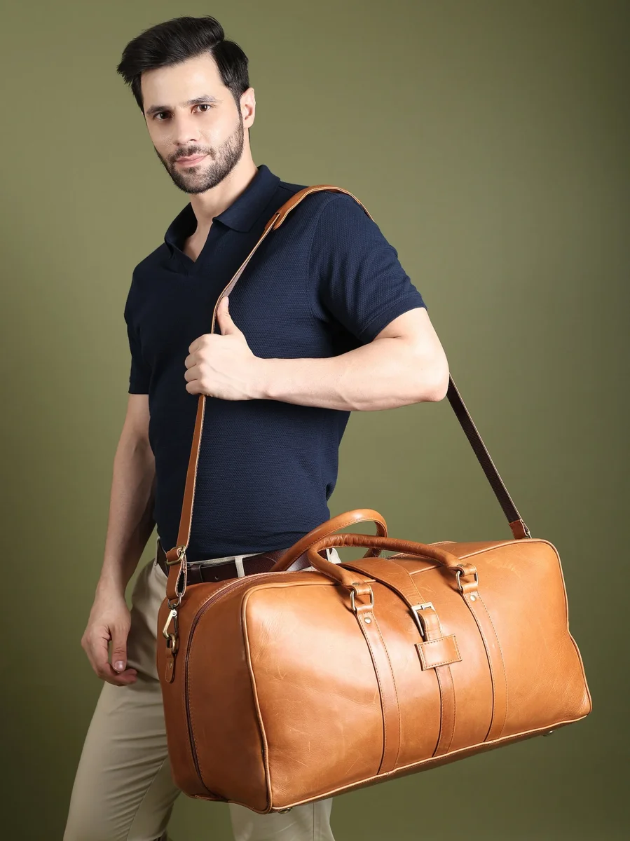Port Blair Leather Duffle Travel Bag - Imagen 4