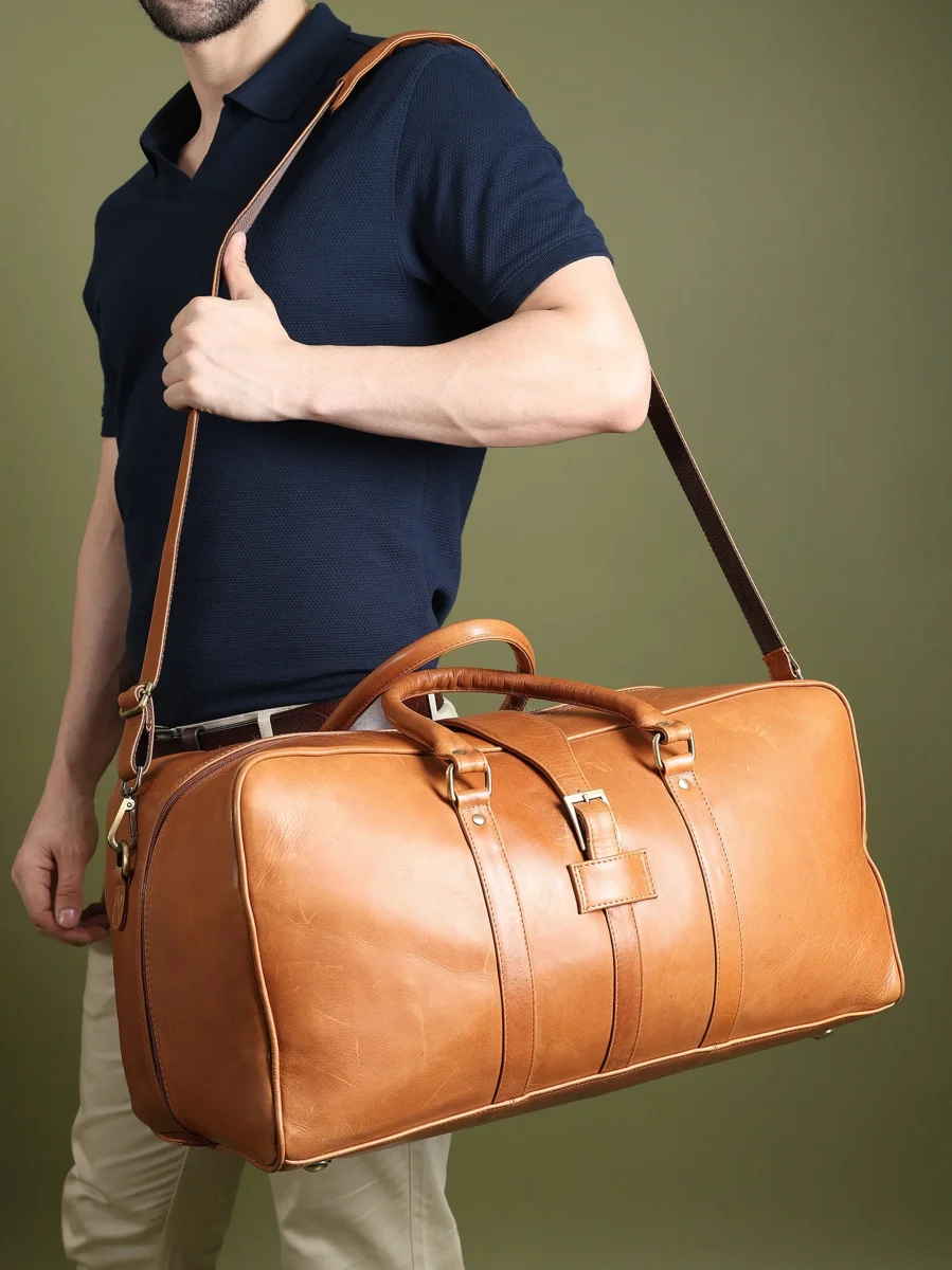 Port Blair Leather Duffle Travel Bag - Imagen 6