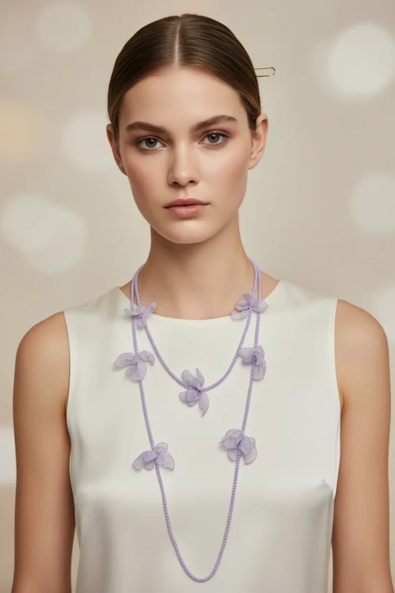 Collar petalitos lila OUTLET - Imagen 3