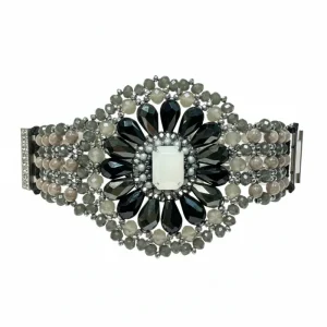 Brazalete cristales tallados azabache