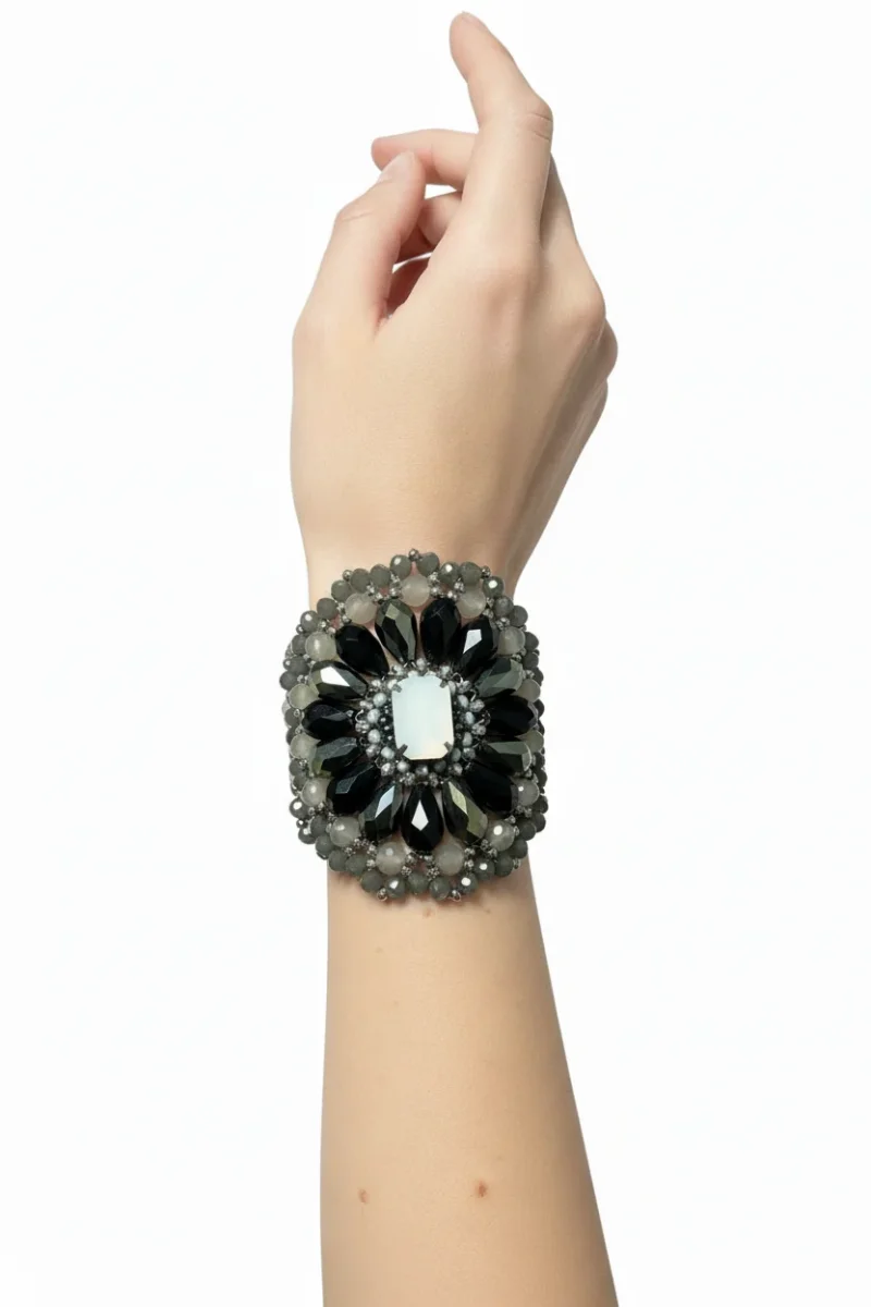 Brazalete cristales tallados azabache - Imagen 5