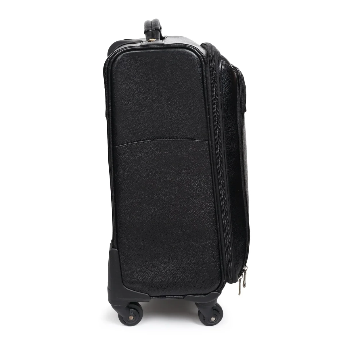 Timeless Black Leather Trolley Suitcase - Imagen 9