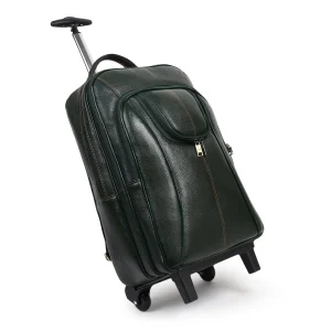 Green Trolley Leather Backpack