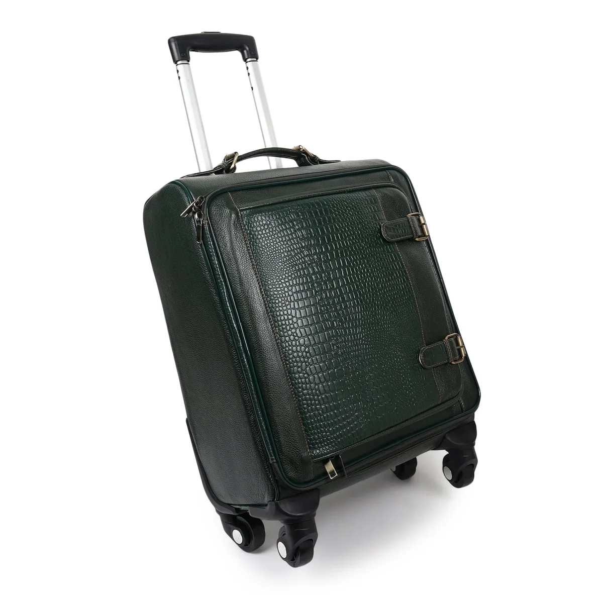 Horizon Leather Trolley Suitcase, Green - Imagen 3
