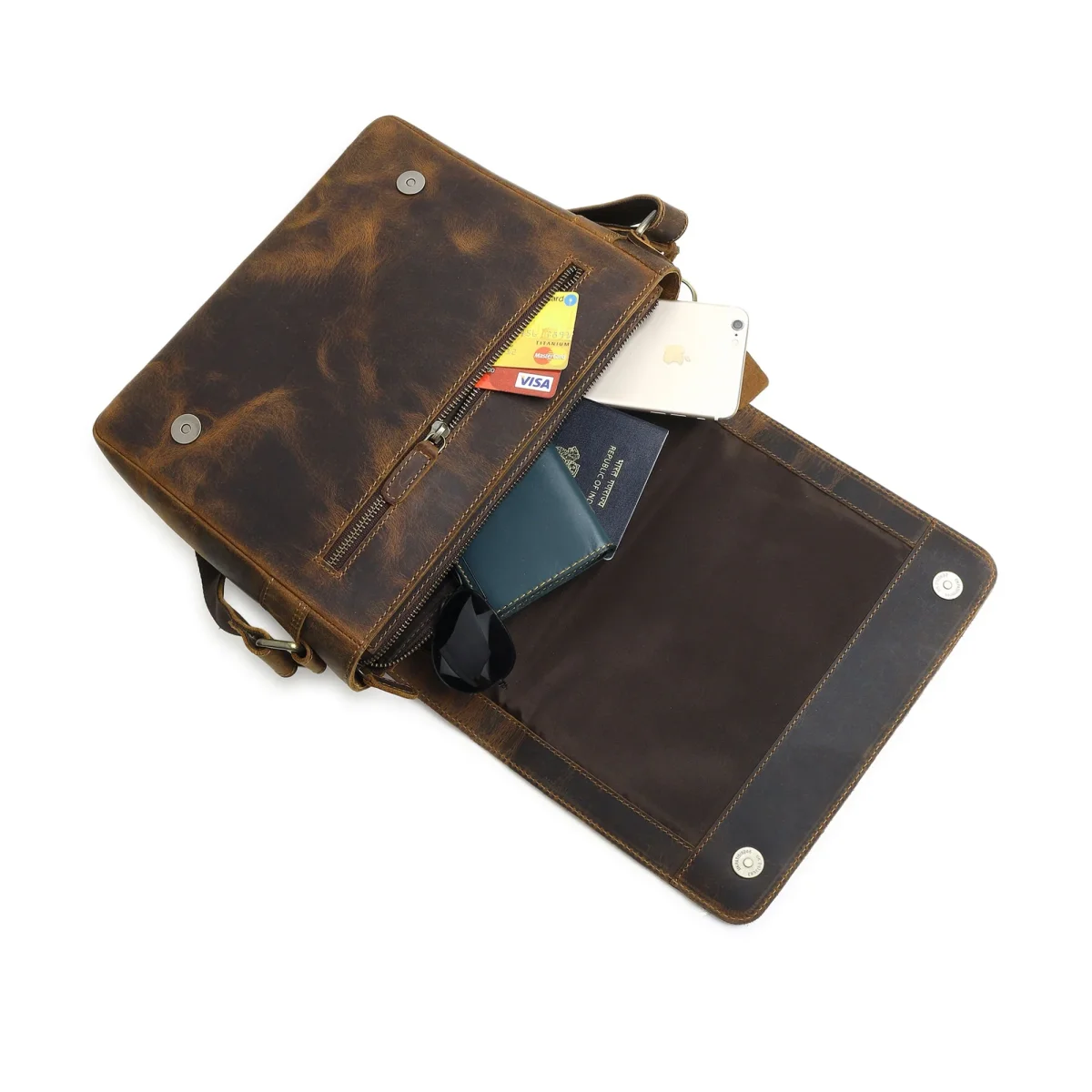 Mewar Leather Satchel Bag - Imagen 5