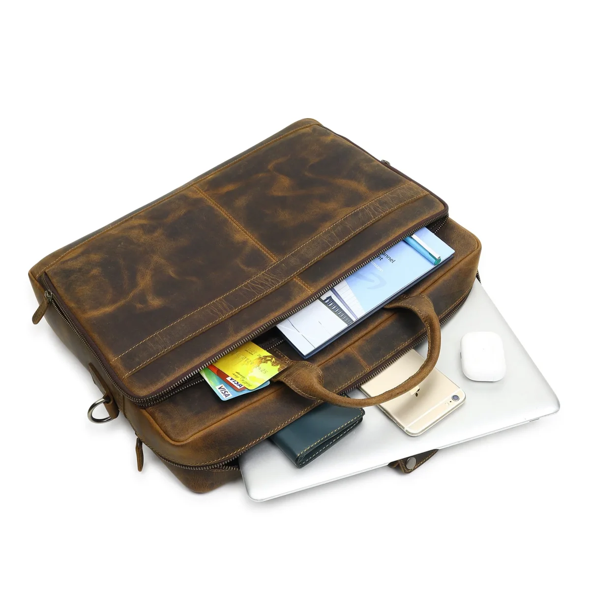 European Hunter Leather Briefcase - Imagen 6