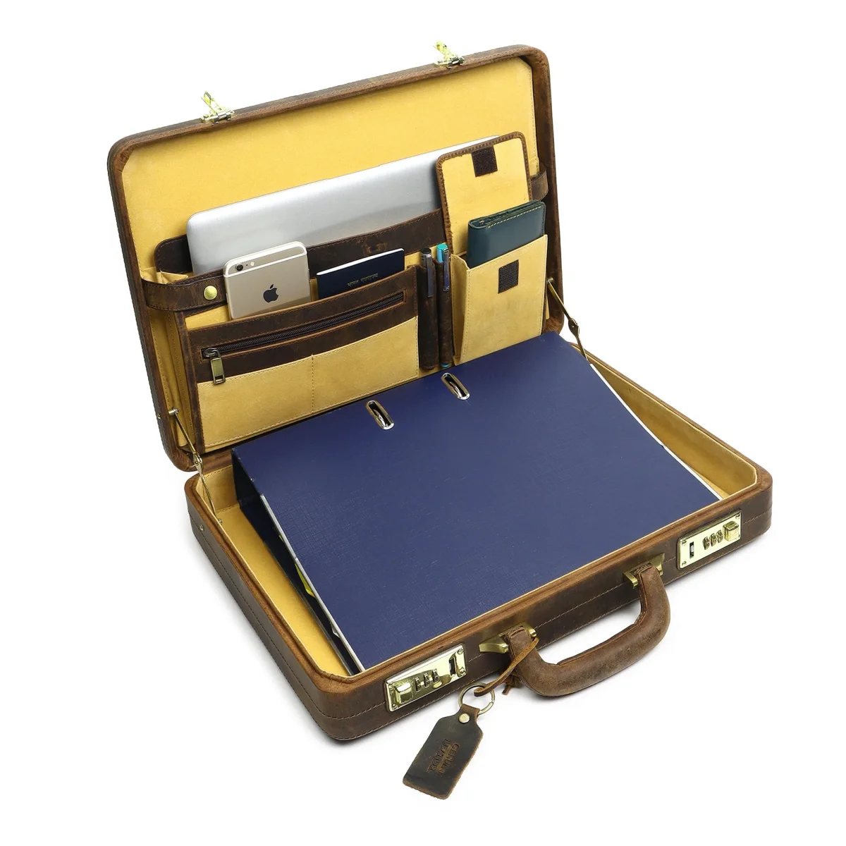 Hunter Leather Office Travel Suitcase - Imagen 3