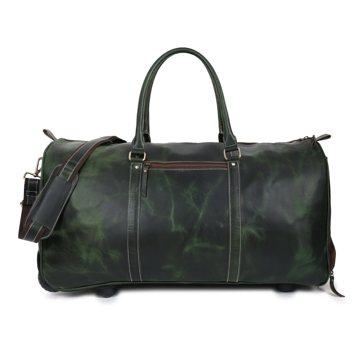 Green Leather Trolley Bag 44L - Imagen 4