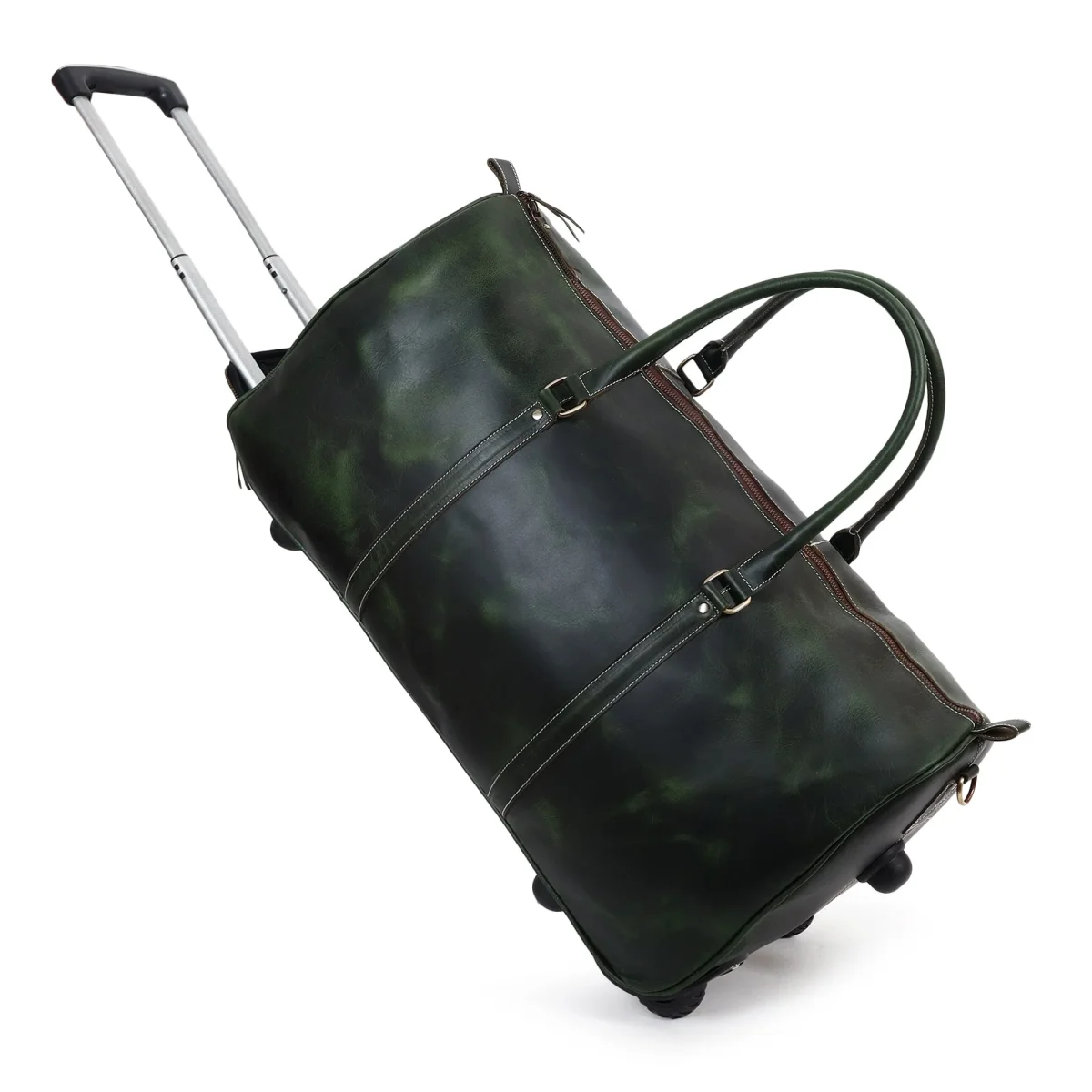 Green Leather Trolley Bag 44L - Imagen 2