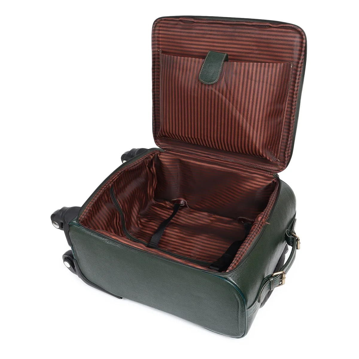Horizon Leather Trolley Suitcase, Green - Imagen 7